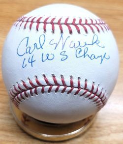 Autographed CARL WARWICK "64 WS Champs" Official Major League Baseball