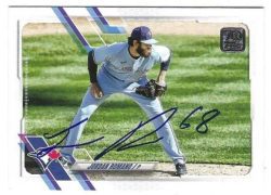Autographed JORDAN ROMANO Toronto Blue Jays 2021 Topps Card