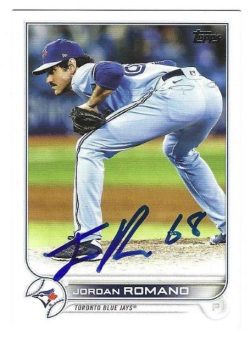 Autographed JORDAN ROMANO Toronto Blue Jays 2022 Topps Card