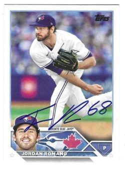 Autographed JORDAN ROMANO Toronto Blue Jays 2023 Topps Card