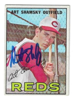 Autographed ART SHAMSKY Cincinnati Reds 1967 Topps Card