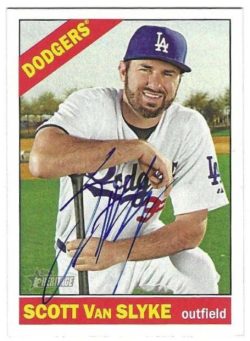 Autographed SCOTT VAN SLYKE Los Angeles Dodgers 2015 Topps Heritage Card #345