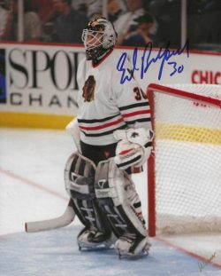 Autographed ED BELFOUR 8x10 Chicago Blackhawks photo