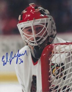 Autographed ED BELFOUR 8x10 Chicago Blackhawks photo