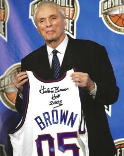 Autographed HUBIE BROWN "HOF 2005" 8X10 Atlanta Hawks Photo