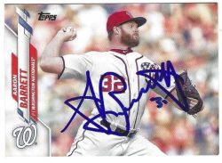 Autographed AARON BARRETT Washington Nationals 2020 Topps Card