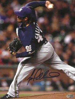 AUTOGRAPHED YOVANI GALLARDO 8x10 Milwaukee Brewers Photo