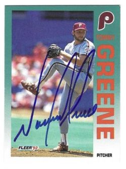 Autographed TOMMY GREENE Philadelphia Phillies 1992 Fleer Card