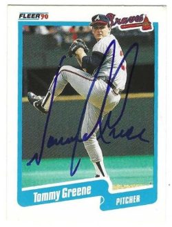 Autographed TOMMY GREENE Atlanta Braves 1990 Fleer Card