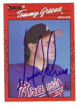 Autographed TOMMY GREENE Atlanta Braves 1990 Donruss Card