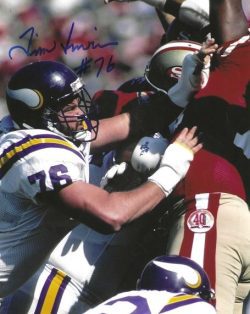 Autographed TIM IRWIN 8X10 Minnesota Vikings Photo