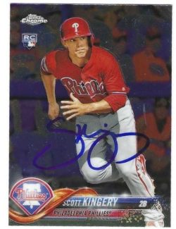 Autographed SCOTT KINGERY Philadelphia Phillies 2018 Topps Chrome Card
