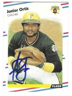 Autographed JUNIOR ORTIZ Pittsburgh Pirates 1988 Fleer Card