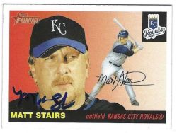Autographed MATT STAIRS Kansas City Royals 2004 Topps Heritage Card #365