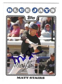 Autographed MATT STAIRS Toronto Blue Jays 2008 Topps Card #134