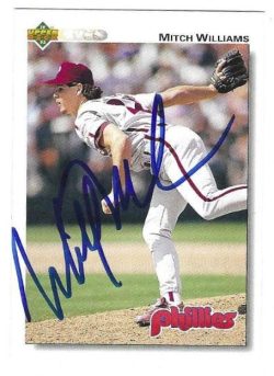 Autographed MITCH WILLIAMS Philadelphia Phillies 1992 Upper Deck Card