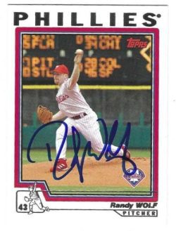 Autographed RANDY WOLF Philadelphia Phillies 2004 Topps Card