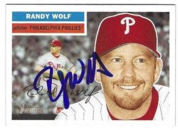 Autographed RANDY WOLF Philadelphia Phillies 2005 Topps Heritage Card