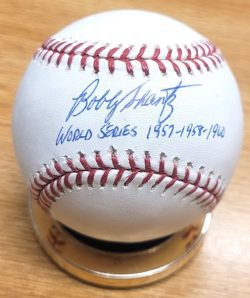 Autographed BOBBY SHANTZ "World Series 1957, 1958, 1960" Official Major League Baseball