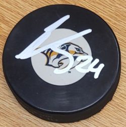 Autographed SPENCER STASTNEY Nashville Predators Hockey Puck