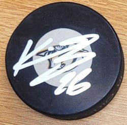 Autographed KIEFFER BELLOWS Nashville Predators Hockey Puck