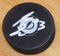 AUTOGRAPHED GAGE GONCALVES Tampa Bay Lightning Hockey Puck