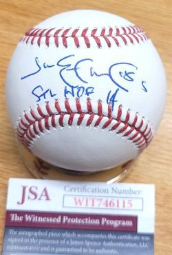 JIM EDMONDS "Stl HOF 14" Autographed Official Major League Baseball JSA