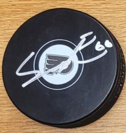 Autographed SAMUEL ERSSON Philadelphia Flyers Hockey Puck