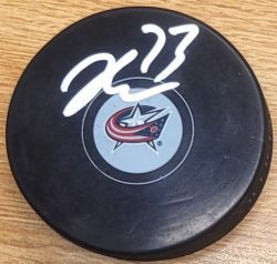Autographed JET GREAVES Columbus Blue Jackets Hockey Puck