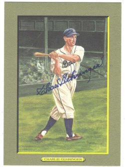 Autographed CHARLIE GEHRINGER Perez-Steele Great Moments Card