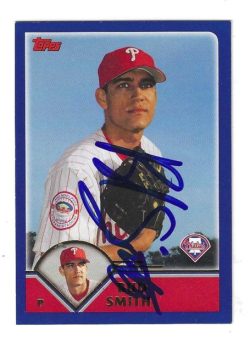 Autographed BUD SMITH Philadelphia Phillies 2003 Topps Card