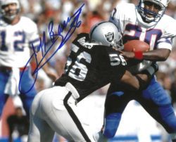 Autographed JEFF BARNES 8x10 Oakland Raiders photo