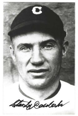 Autographed STAN COVELESKI Cleveland Indians BxW Rowe Post Card