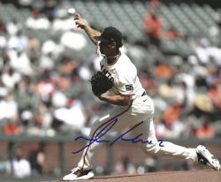 AUTOGRAPHED JORDAN HICKS 8X10 San Francisco Giants Photo