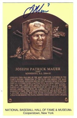 Autographed JOE MAUER Hall of Fame HOF Gold Plaque Post card Beckett