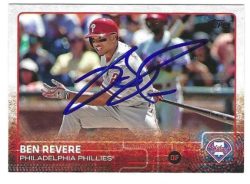 Autographed BEN REVERE Philadelphia Phillies 2015 Topps Card