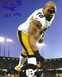 Autographed CASEY HAMPTON "2x SBC" 8X10 Pittsburgh Steelers Photo