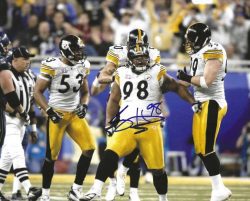 Autographed CASEY HAMPTON 8X10 Pittsburgh Steelers Photo