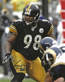 Autographed CASEY HAMPTON 8X10 Pittsburgh Steelers Photo