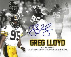 Autographed GREG LLOYD 8X10 Pittsburgh Steelers photo