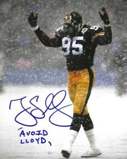 Autographed GREG LLOYD "Avoid Lloyd" 8X10 Pittsburgh Steelers photo