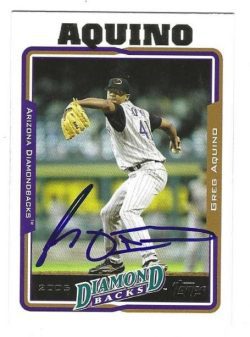 Autographed GREG AQUINO Arizona Diamondbacks 2005 Topps Card