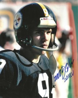 AUTOGRAPHED MATT BAHR "SB XIV" 8X10 Pittsburgh Steelers Photo