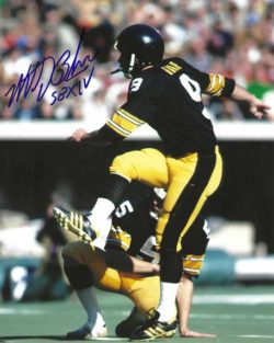 AUTOGRAPHED MATT BAHR "SB XIV" 8X10 Pittsburgh Steelers Photo