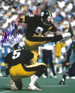 AUTOGRAPHED MATT BAHR "SB XIV" 8X10 Pittsburgh Steelers Photo