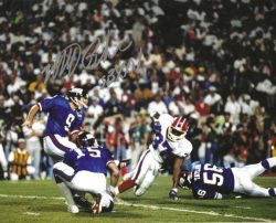 AUTOGRAPHED MATT BAHR "SB XXV" 8X10 photo New York Giants
