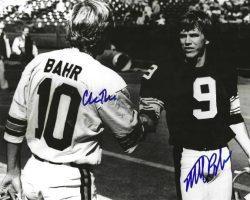 AUTOGRAPHED CHRIS BAHR Cincinnati Bengals and MATT BAHR Pittsburgh Steelers 8x10 Photo