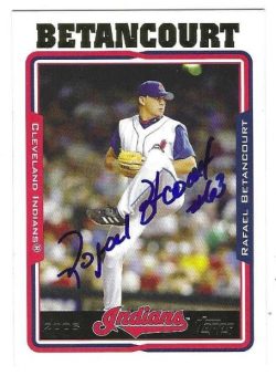 Autographed RAFAEL BETANCOURT Cleveland Indians 2005 Topps Card