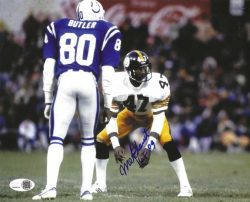 Autographed MEL BLOUNT "HOF 89" 8X10 Pittsburgh Steelers Photo JSA
