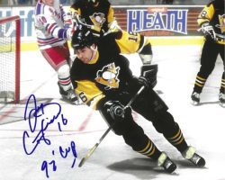 Autographed JAY CAUFIELD "92 Cup" 8X10 Pittsburgh Penguins Photo